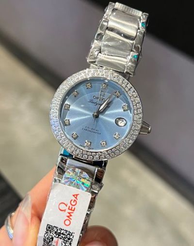 Omega De Ville Ladymatic 34mm Pine Green/Galcial Blue/Macaron Pink/Grape Purple Dial Stainless Steel Strap Watch